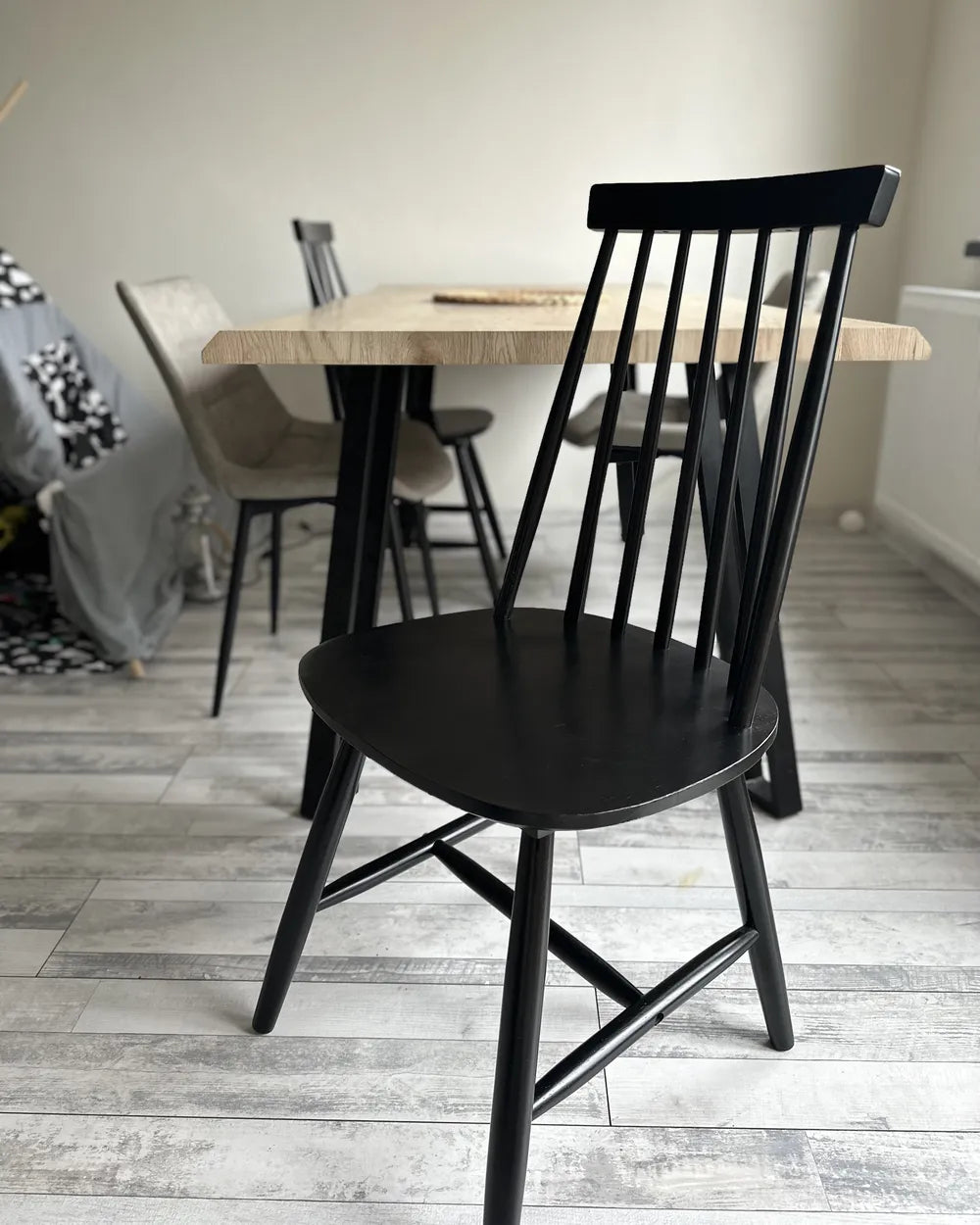 Set of 2 Dining Chairs Wood Black Jalanda