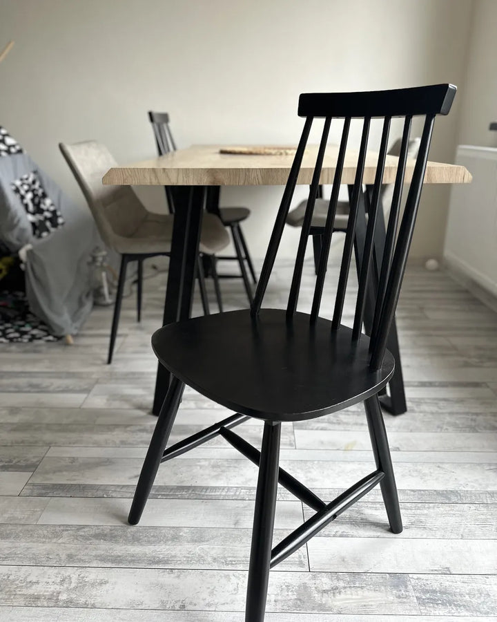 Set of 2 Dining Chairs Wood Black Jalanda