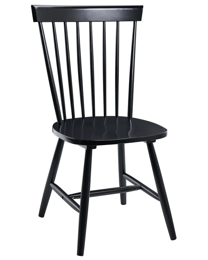 Set of 2 Dining Chairs Wood Black Chelsea