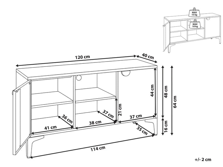 TV Stand Metal Golden Brown Reshelle