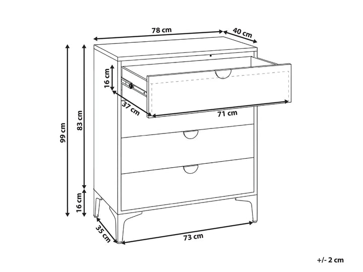 4 Drawer Chest Metal Golden Brown Reshelle