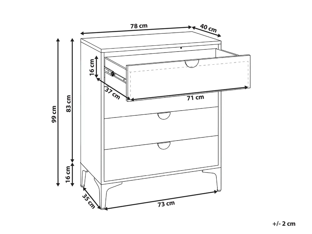 4 Drawer Chest Metal Beige Reshelle