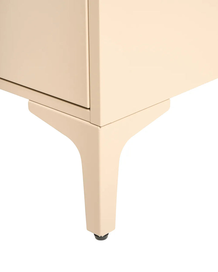 2 Drawer Bedside Table Metal Beige Reshelle