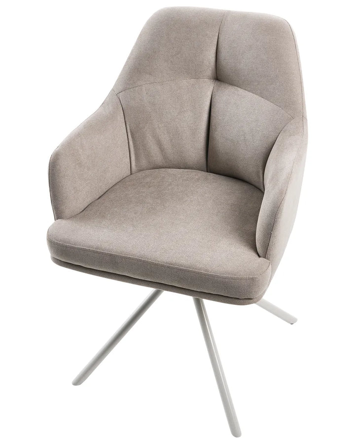 Set of 2 Dining Chairs Fabric Taupe Guinna