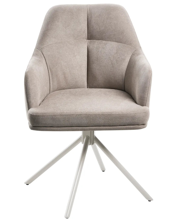 Set of 2 Dining Chairs Fabric Taupe Guinna
