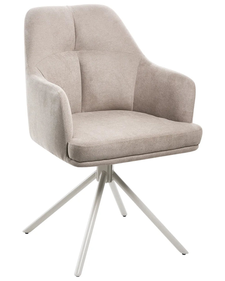 Set of 2 Dining Chairs Fabric Taupe Guinna