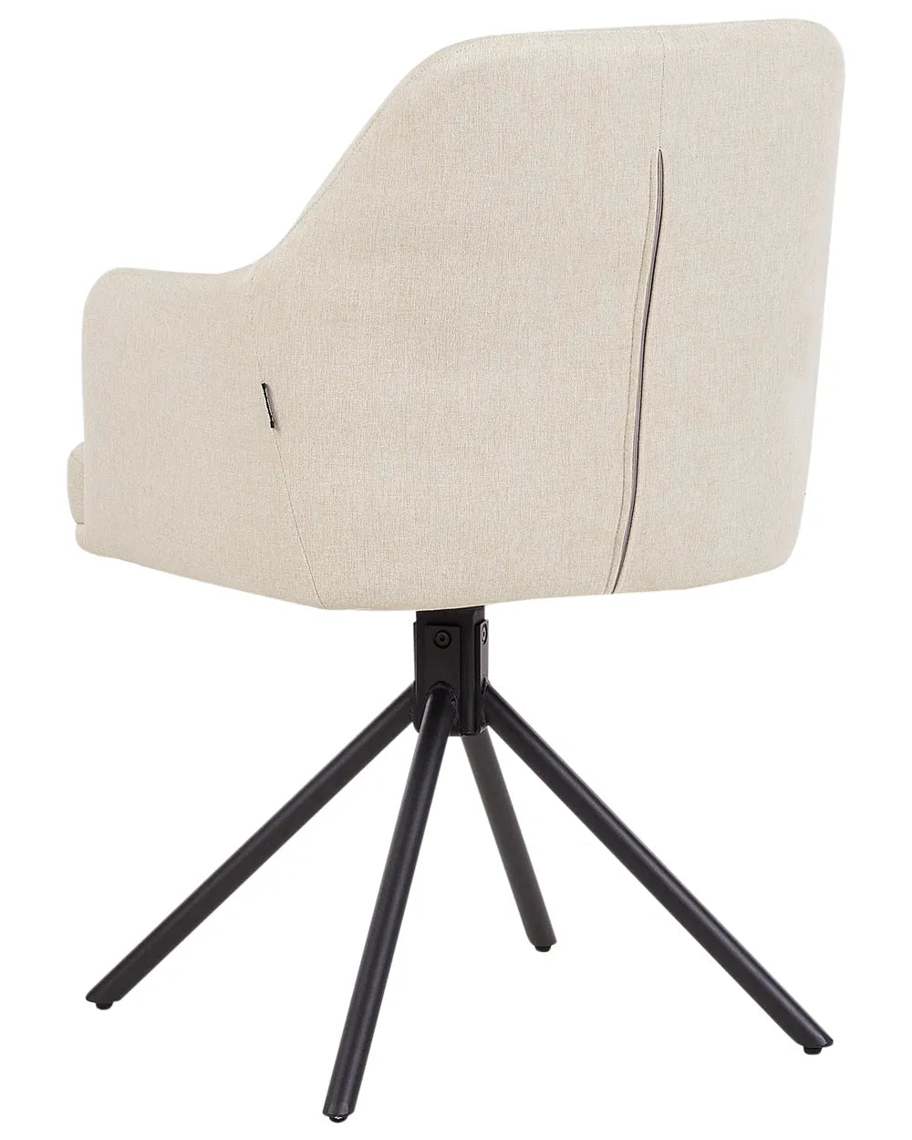 Set of 2 Dining Chairs Swivel Fabric Beige Guinna