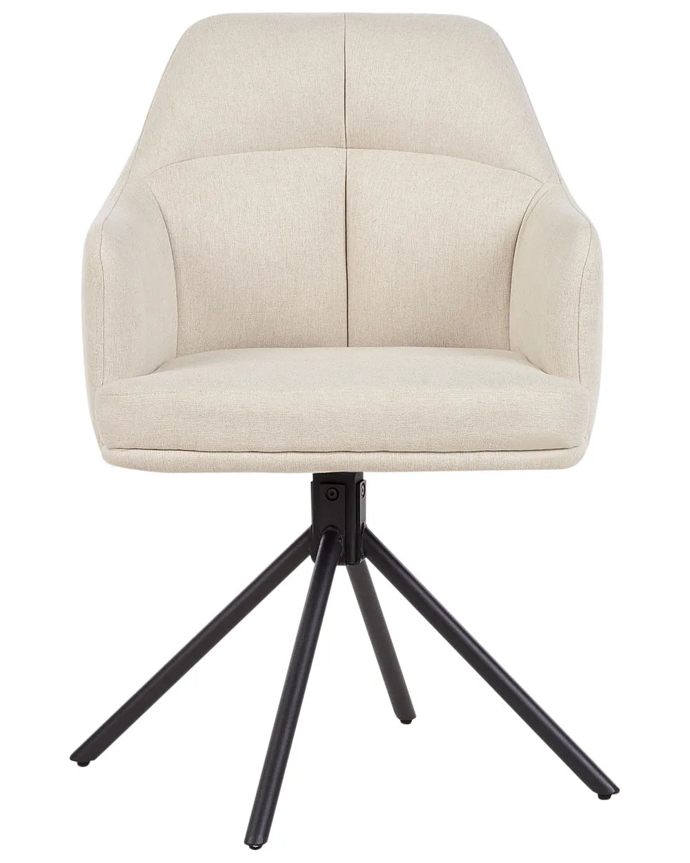Set of 2 Dining Chairs Swivel Fabric Beige Guinna
