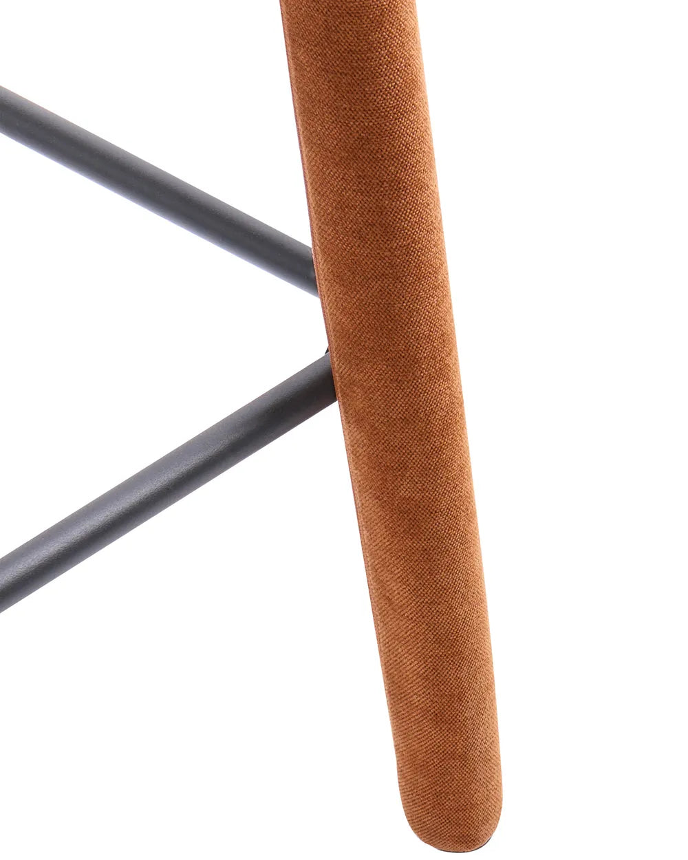 Set of 2 Bar Chairs Chenille Golden Brown Fiama