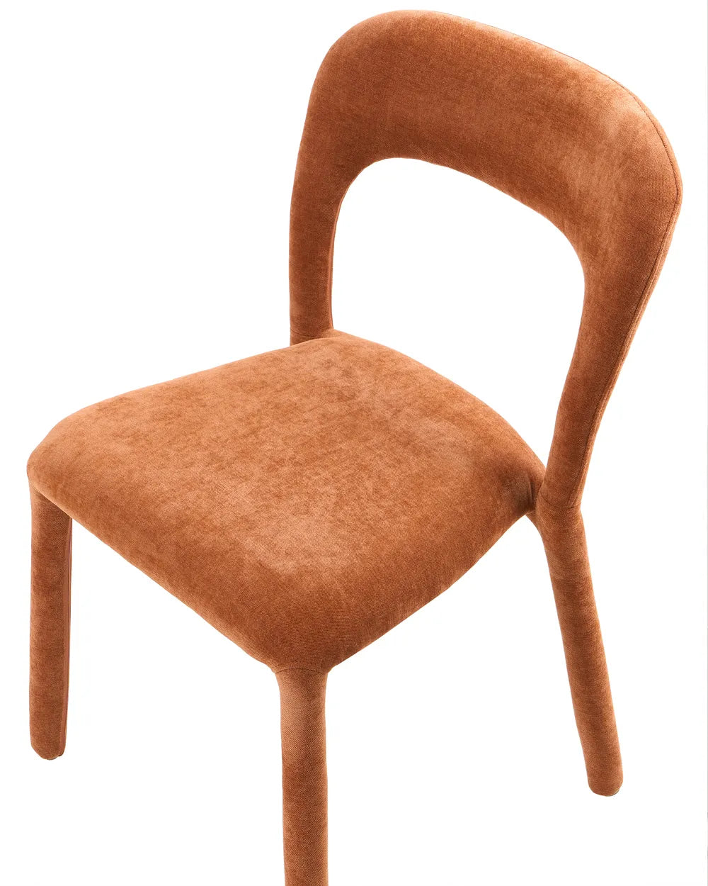 Set of 2 Chairs Chenille Golden Brown Fiama