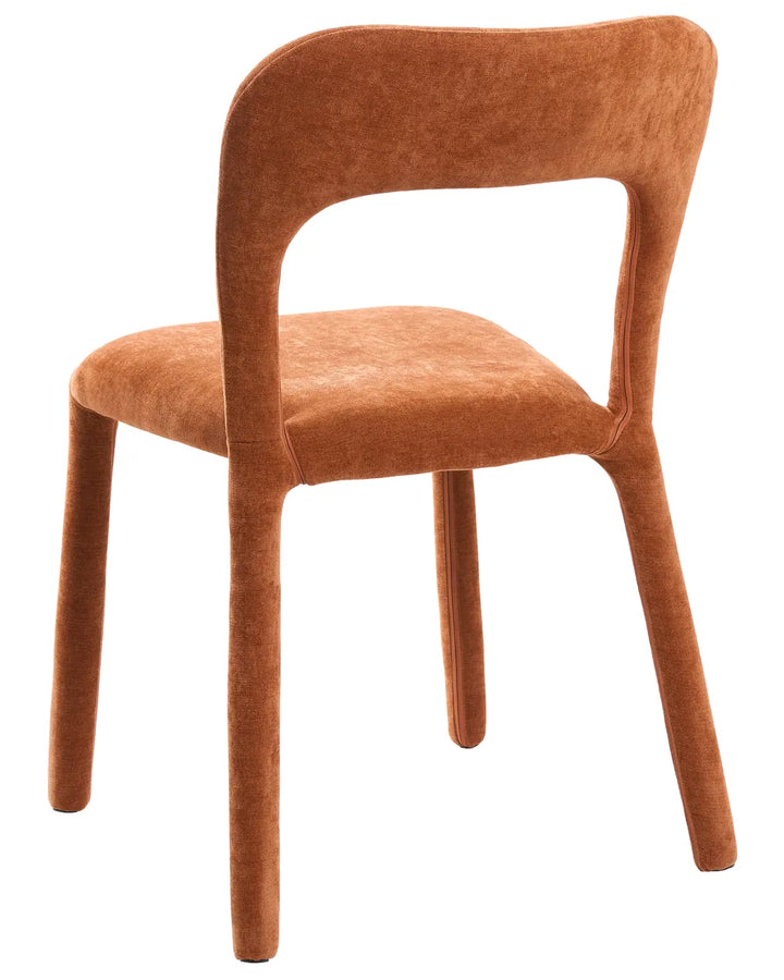 Set of 2 Chairs Chenille Golden Brown Fiama