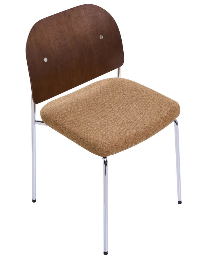 Set of 2 Dining Chairs Metal Dark Brown/ Orange Allencoe