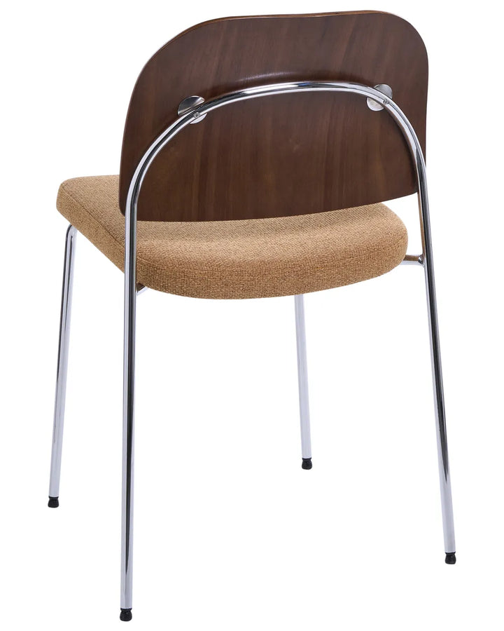 Set of 2 Dining Chairs Metal Dark Brown/ Orange Allencoe