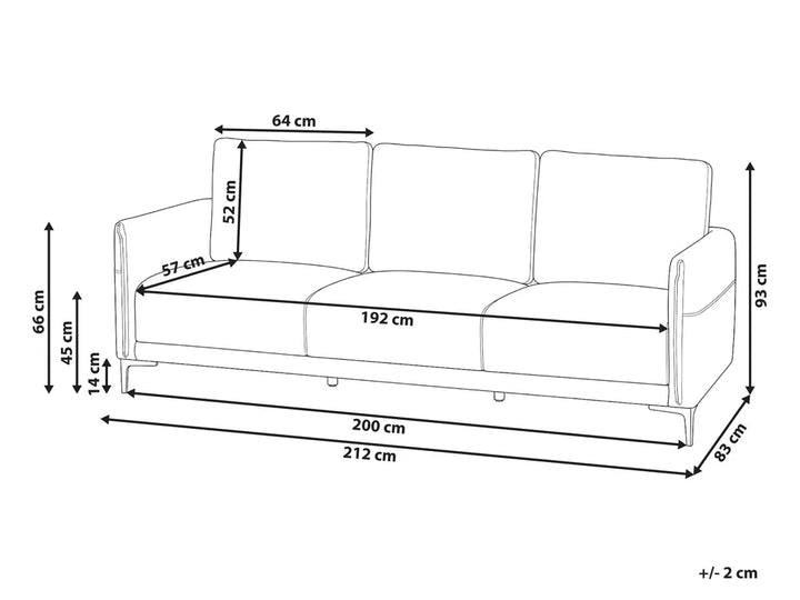 Sofa 3 Seater Fabric Taupe Doynton