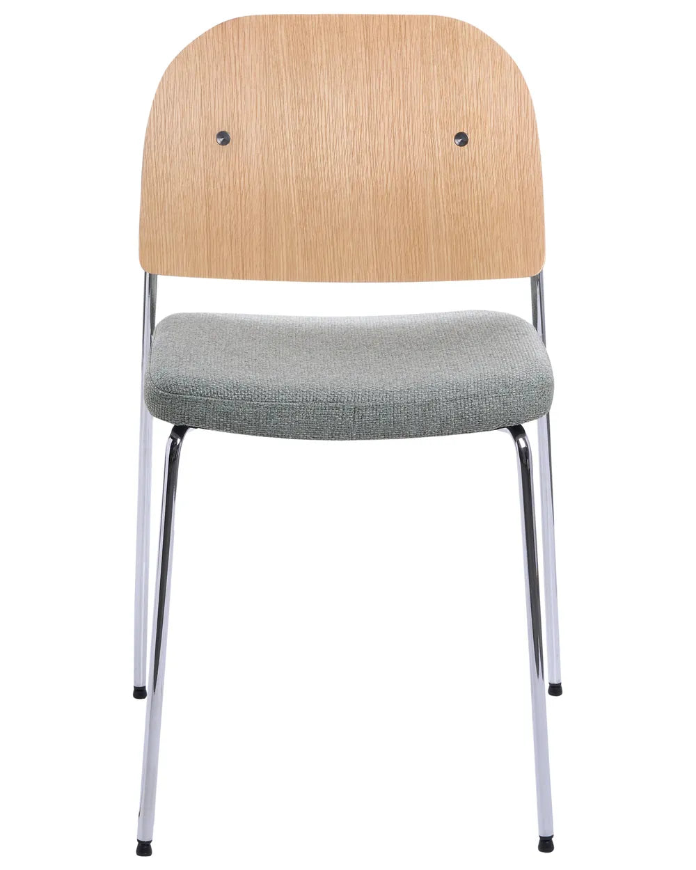 Set of 2 Dining Chairs Metal Green/ Light Brown Allencoe