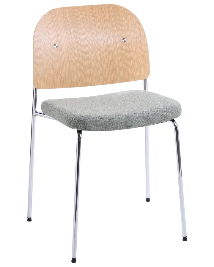 Set of 2 Dining Chairs Metal Green/ Light Brown Allencoe
