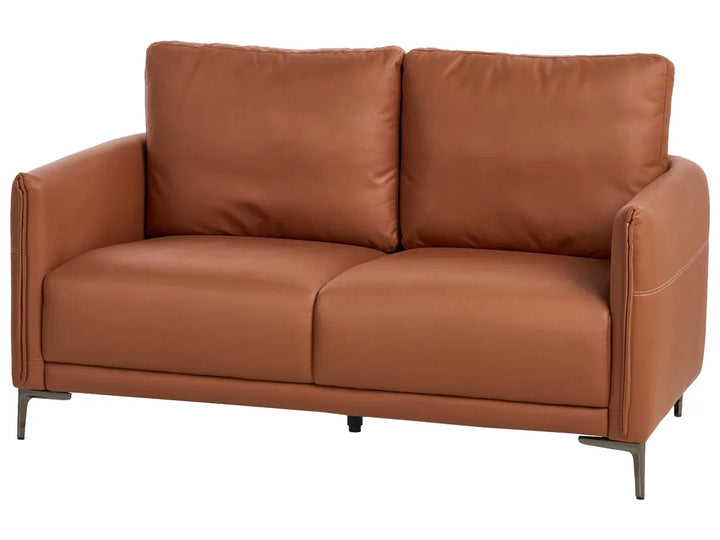 Living Room Set 6 Seater Fabric Golden Brown Doynton