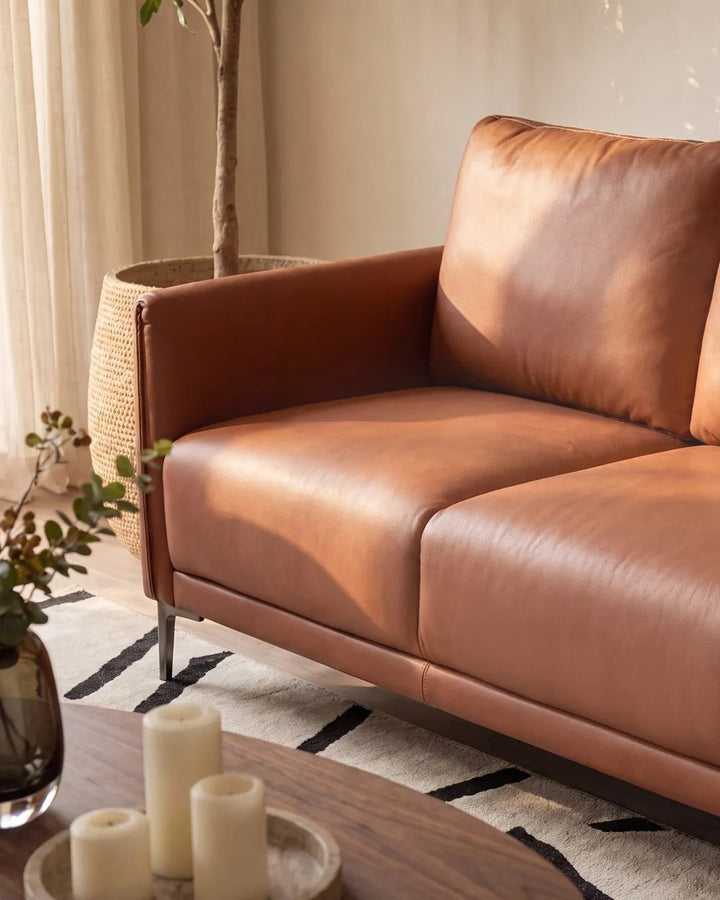 Living Room Set 6 Seater Fabric Golden Brown Doynton