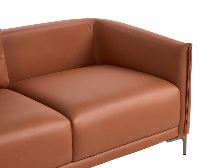 Living Room Set 6 Seater Fabric Golden Brown Doynton