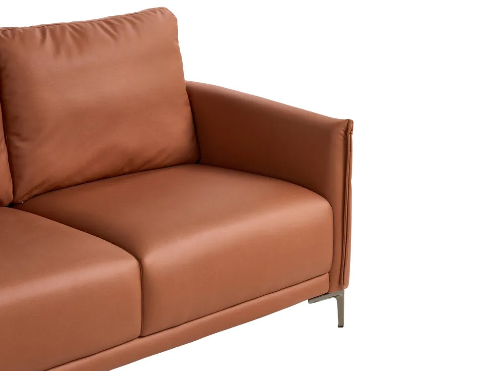 Living Room Set 6 Seater Fabric Golden Brown Doynton