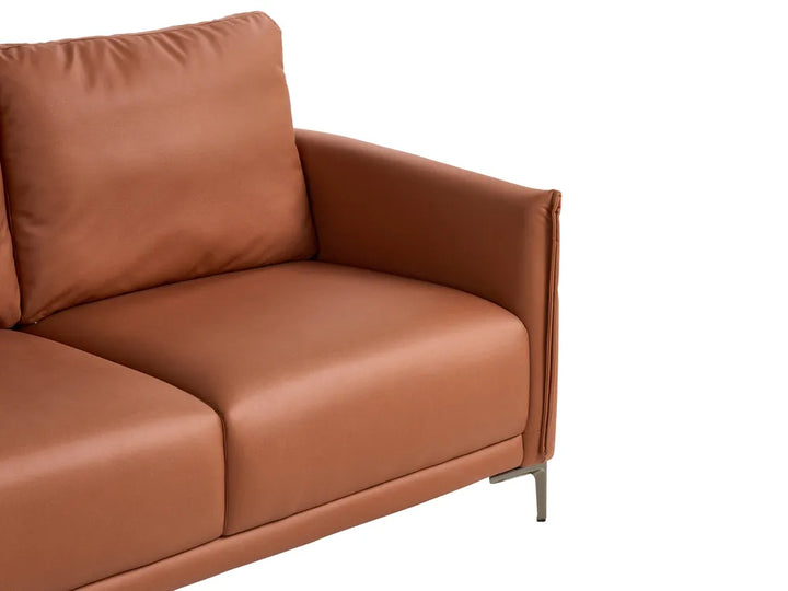 Living Room Set 6 Seater Fabric Golden Brown Doynton