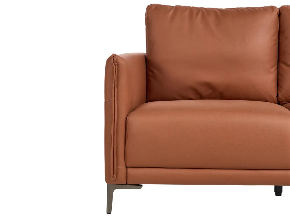 Living Room Set 6 Seater Fabric Golden Brown Doynton