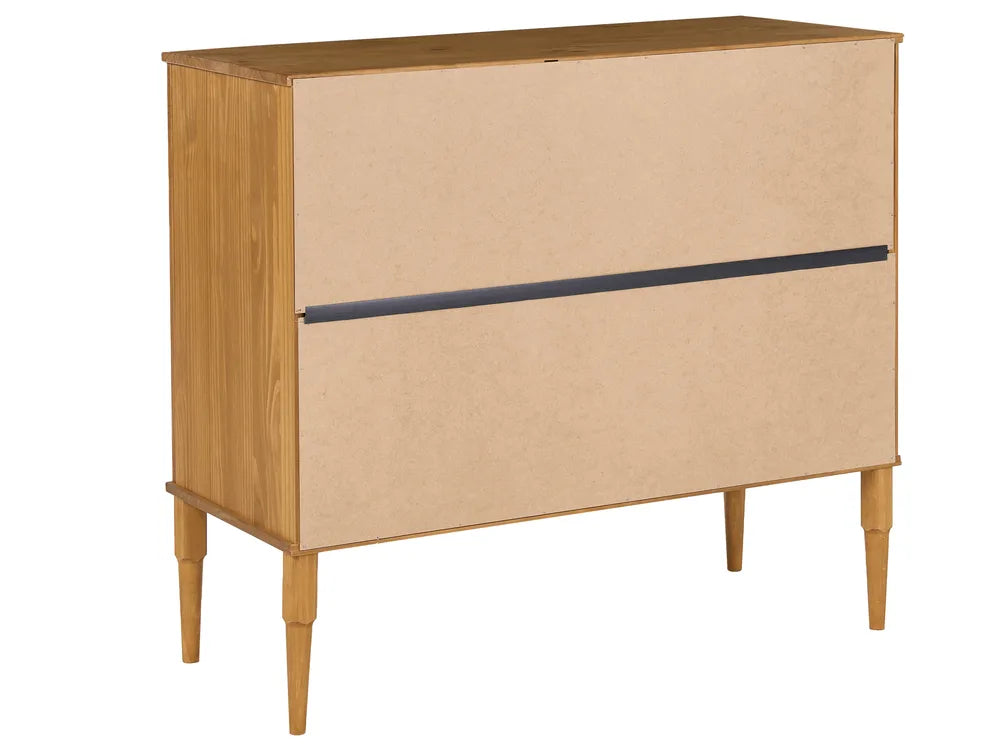 6 Drawer Chest Pine Wood Light Brown Rufio