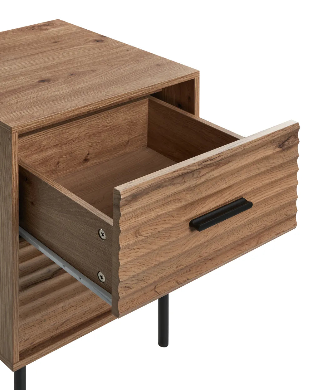 2 Drawer Bedside Table Light Brown Delanie