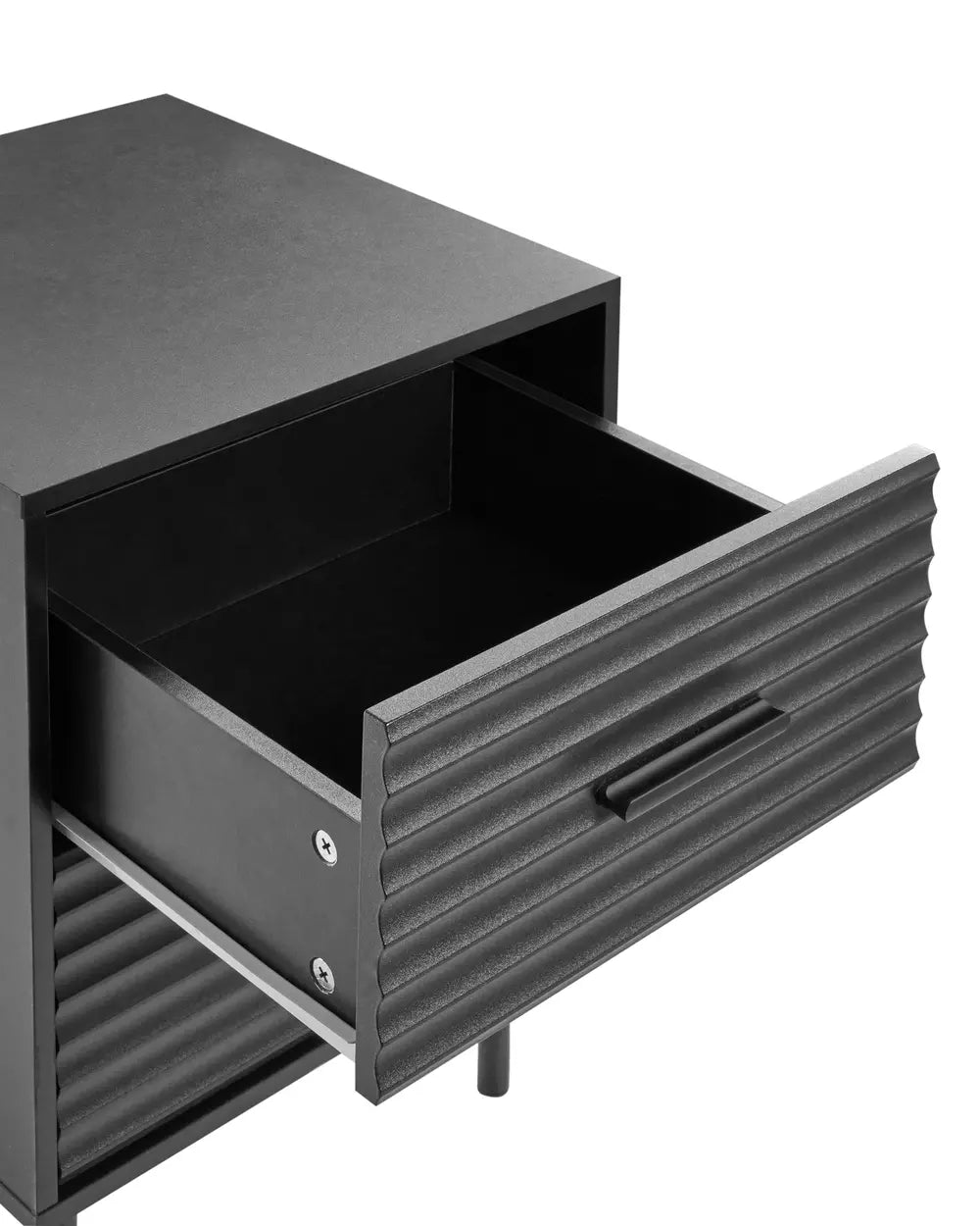 2 Drawer Bedside Table Black Delanie