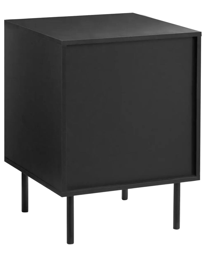 2 Drawer Bedside Table Black Delanie