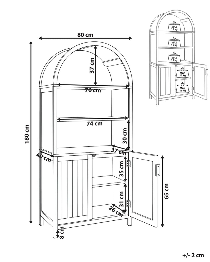 Shelving Unit 180 cm Light Brown Heleana