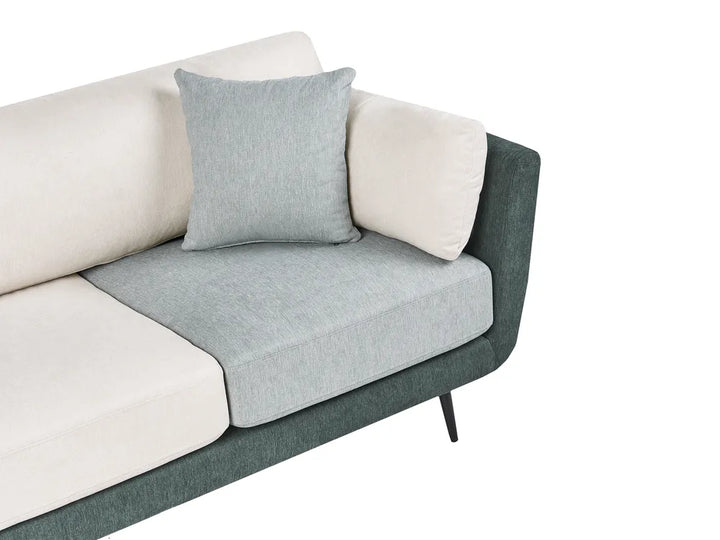 Living Room Set 4 Seater Fabric Green Chira