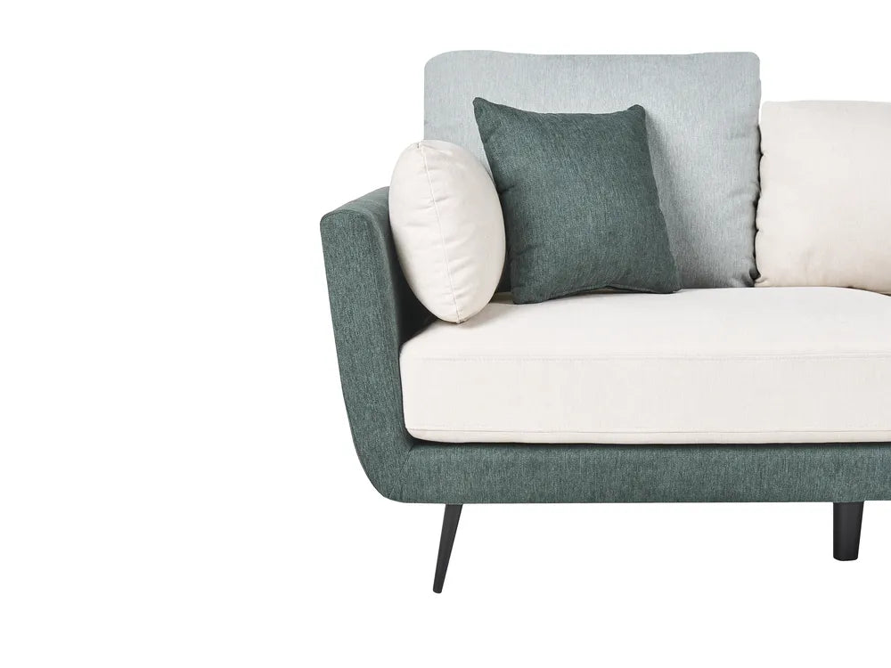 Living Room Set 4 Seater Fabric Green Chira