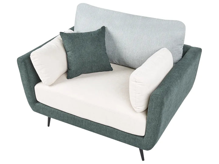 Living Room Set 4 Seater Fabric Green Chira