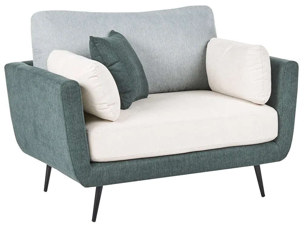 Living Room Set 4 Seater Fabric Green Chira