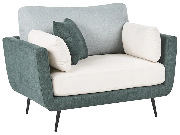 Living Room Set 4 Seater Fabric Green Chira