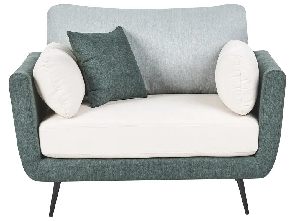 Living Room Set 4 Seater Fabric Green Chira