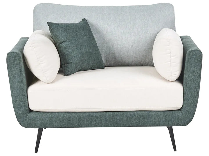 Living Room Set 4 Seater Fabric Green Chira