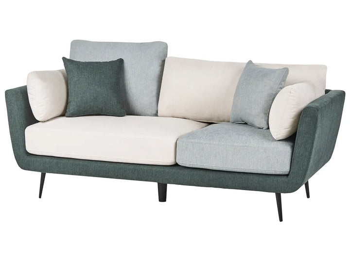 Living Room Set 4 Seater Fabric Green Chira