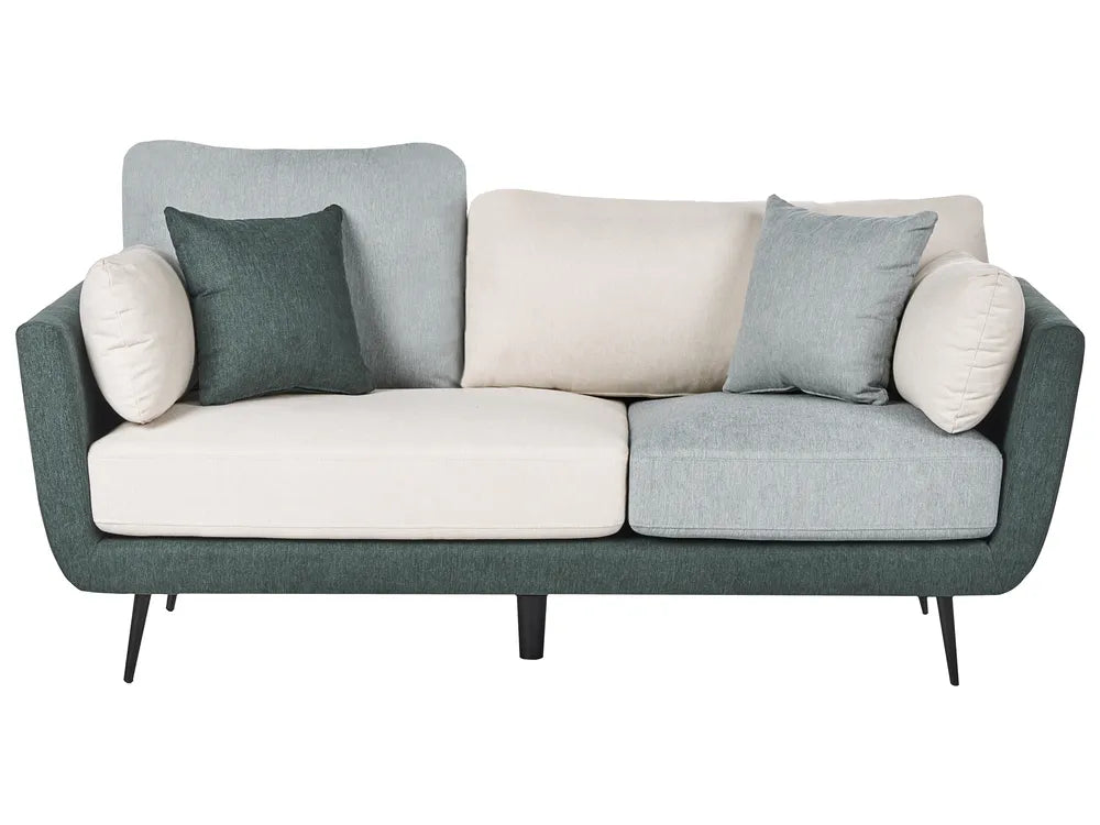 Living Room Set 4 Seater Fabric Green Chira