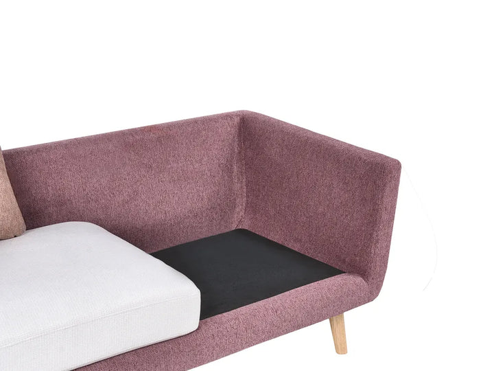 Living Room Set 4 Seater Fabric Pink Chira