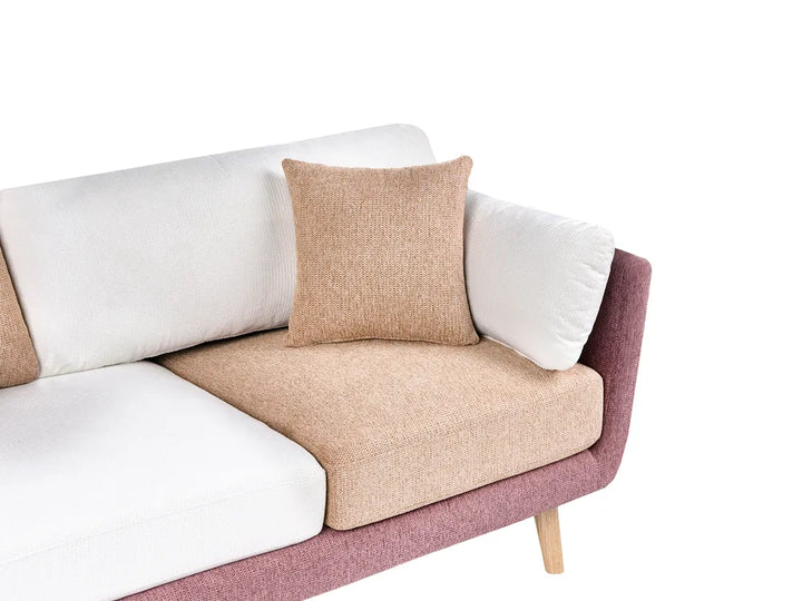 Living Room Set 4 Seater Fabric Pink Chira