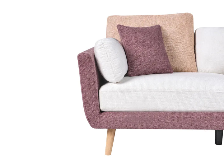 Living Room Set 4 Seater Fabric Pink Chira