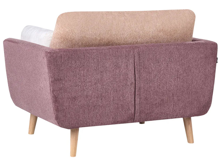 Living Room Set 4 Seater Fabric Pink Chira