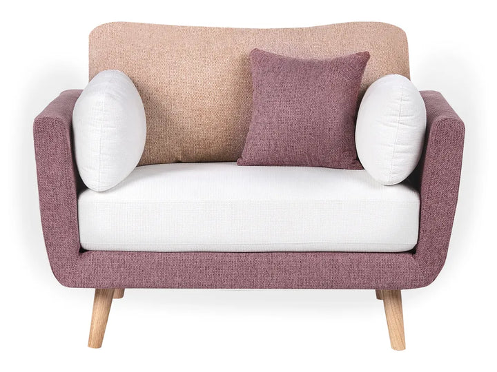 Living Room Set 4 Seater Fabric Pink Chira