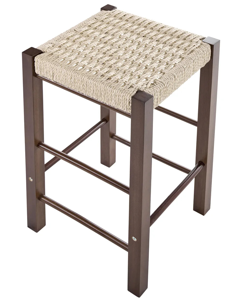Set of 2 Bar Stools Wood Dark Brown Ayyash