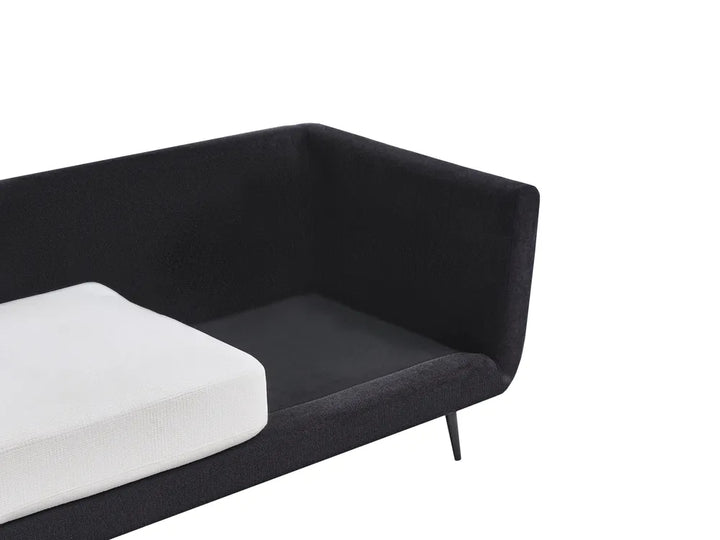 Sofa 3 Seater Fabric Black Chira
