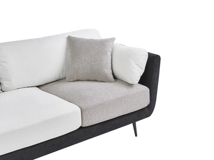 Sofa 3 Seater Fabric Black Chira