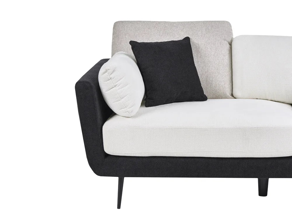 Sofa 3 Seater Fabric Black Chira