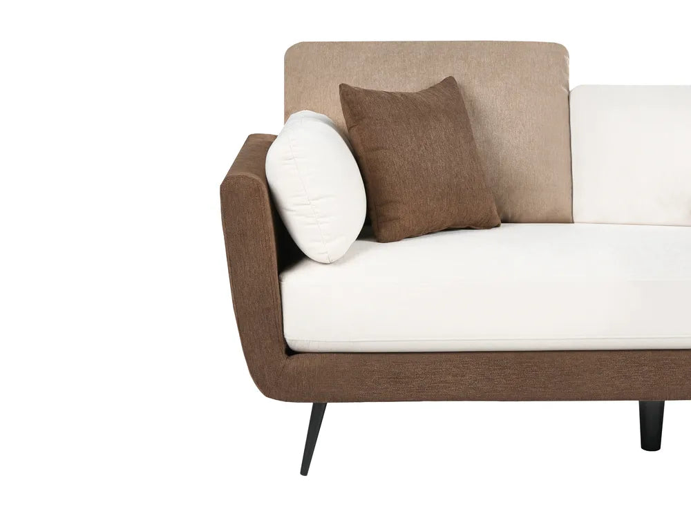 Sofa 3 Seater Fabric Brown Chira
